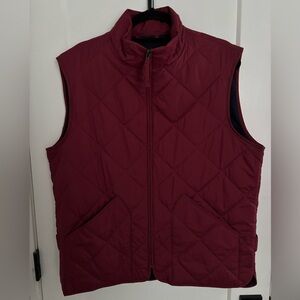 J. Crew Burgundy Quilted Walker Vest